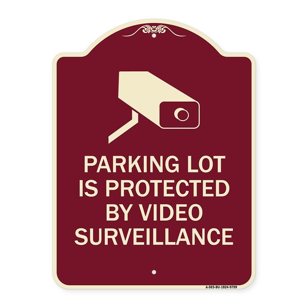 Designer Series-Parking Lot Is Protected By Video Surveillance With Graphic, 24" H, BU-1824-9799